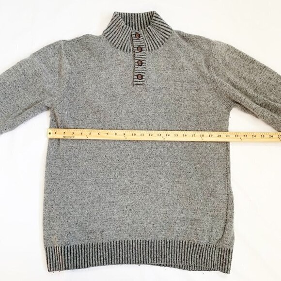 Daniel Blasi made in Italy wool blend grey quarter button mock collar sweater - Picture 7 of 8